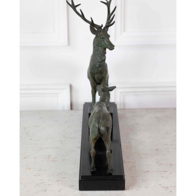 Mid 20th Century Louis-Albert Carvin Stag and Doe Sculpture For Sale - Image 10 of 11