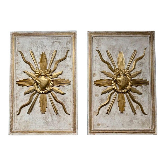 Pair of Italian Sunburst Panels For Sale