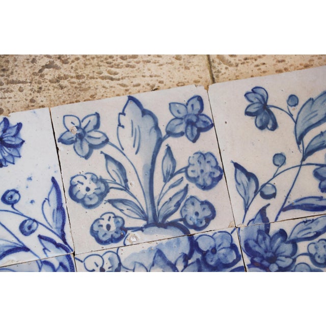 Tile Mural Panel Depicting a Baroque Jardinière With Flowers, Portuguese, 18th Century For Sale - Image 10 of 13