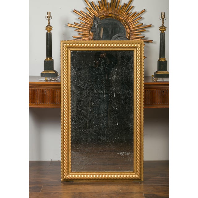 French Giltwood Rectangular Mirror with Twisted Motifs, circa 1900 For Sale In Atlanta - Image 6 of 12