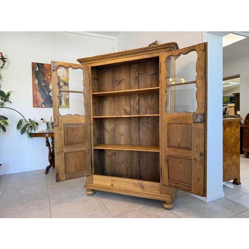 Wood Rustic Biedermeier Display Cabinet For Sale - Image 7 of 15