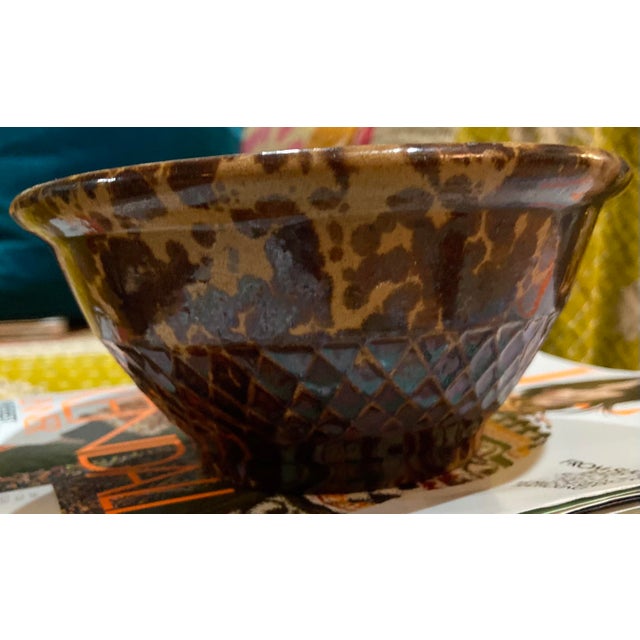 19th Century Rockingham Spongeware Mixing Bowl For Sale - Image 10 of 10