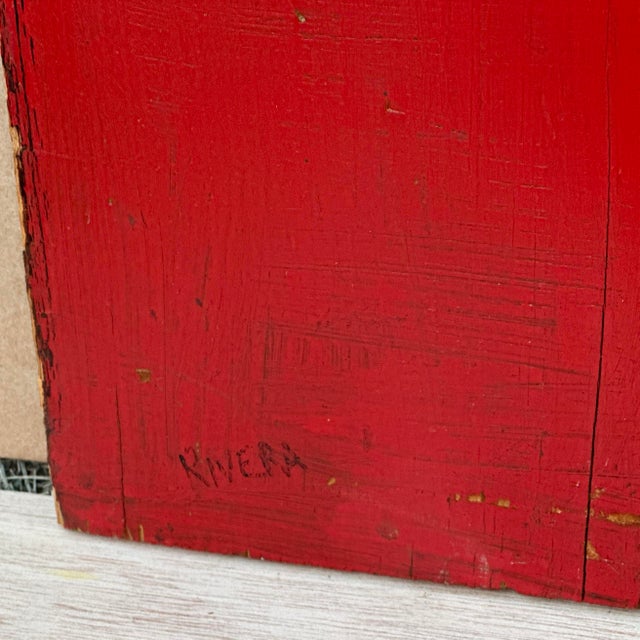 Original Figural Painting on Reclaimed Wood Signed Rivera For Sale In Philadelphia - Image 6 of 12