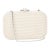 2020s Judith Leiber Slide Lock Crystal Pearl Ivory White Shoulder Clutch Evening handBag Minaudière For Sale