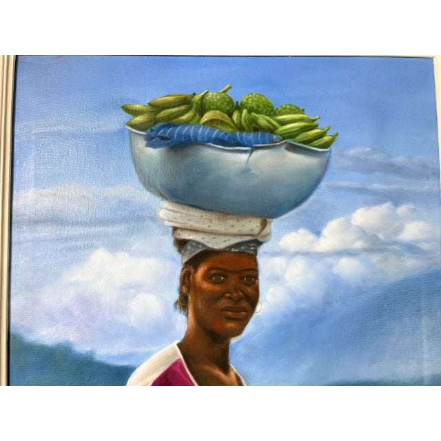 Lucson Guerrier Caribbean Woman With Fruit Bowl For Sale In Miami - Image 6 of 13