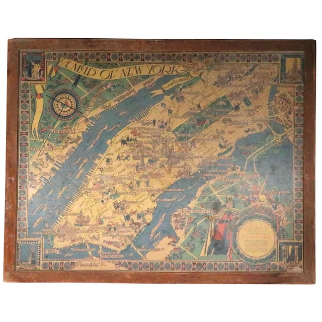 Art Deco Map of New York by Russell Patterson for r.h. Macy C. 1939 For Sale - Image 9 of 11