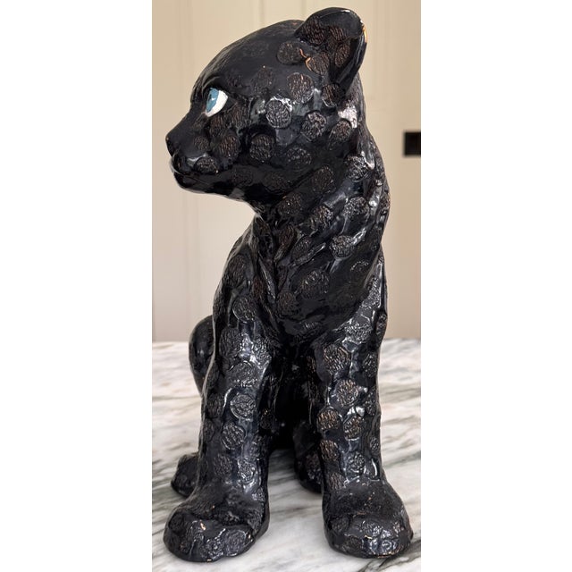 Black Vintage Studio Art Black Leopard Figure For Sale - Image 8 of 18
