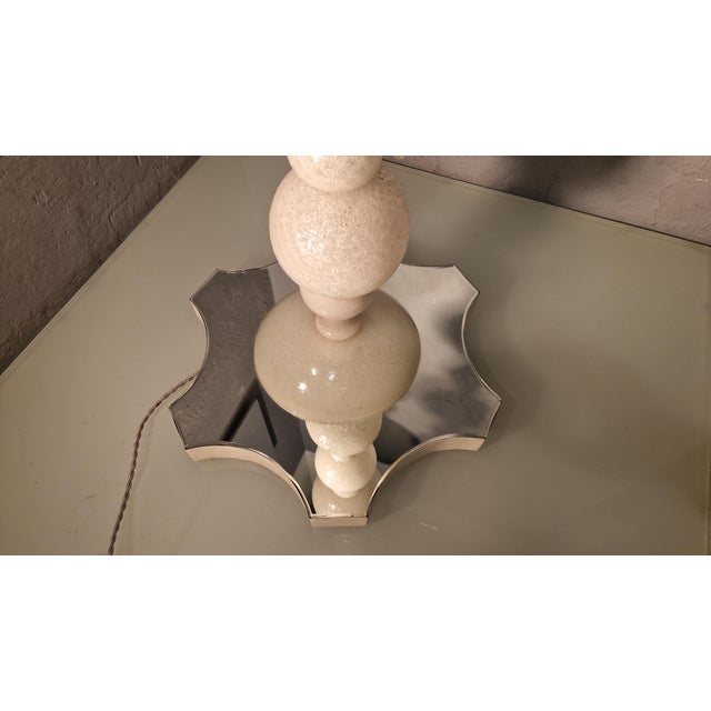 Floor Lamp in Pulegoso Wood and Glass with Mirrored Base from Barovier & Toso, 1940s For Sale - Image 6 of 12