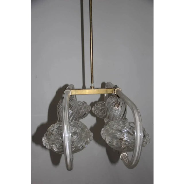 Metal Murano Glass Chandelier from Barovier & Toso, 1940s For Sale - Image 7 of 11