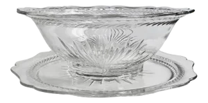 1930s Jeanette Glass Co. "Sunburst" Bowl & Platter - 2 Piece Set