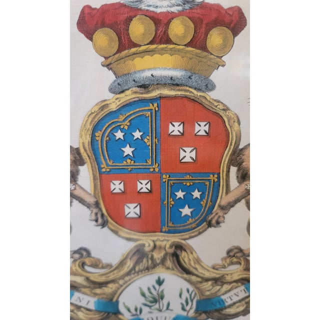 18th Century Framed Hand Colored Armorial Heraldry Coat of Arms Engraving 1764 Segar For Sale - Image 10 of 10