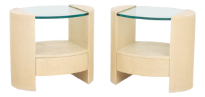 Jay Spectre Style Modern Bedside Tables, Pair