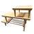 Wood 1950s Mid-Century Modern Wood Laminate and Brass Three-Tier Side Lamp Table For Sale - Image 7 of 8