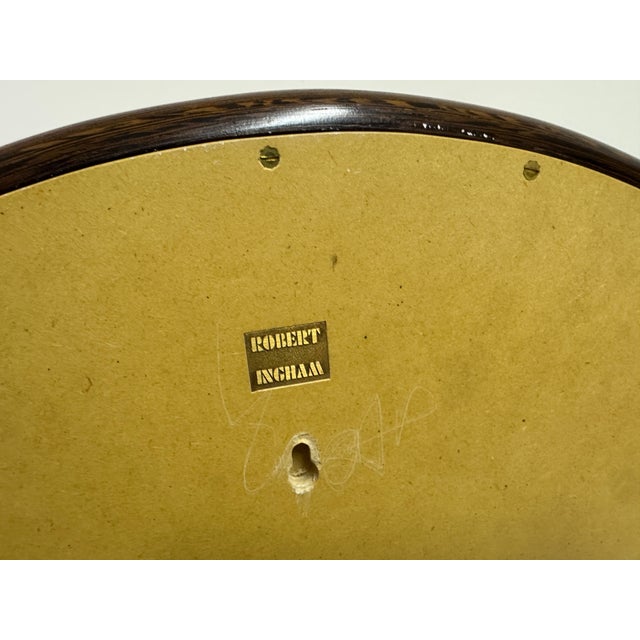 Oval Shaped Mirror in Wenge by Robert Ingham For Sale - Image 6 of 9