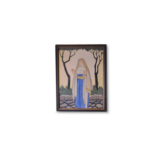 G Hastain, Catholic Nun, 1927, Watercolor, Framed For Sale - Image 7 of 7