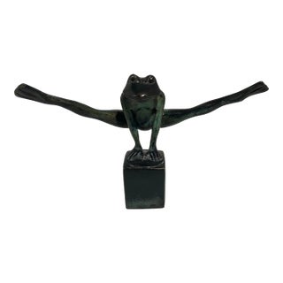R+r Rundkvist Art & Design Sweden “Look at My Legs” Bronze Frog Sculpture For Sale