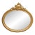 19th Century French Louis XV Oval Giltwood Wall Beveled Mirror With Crest For Sale