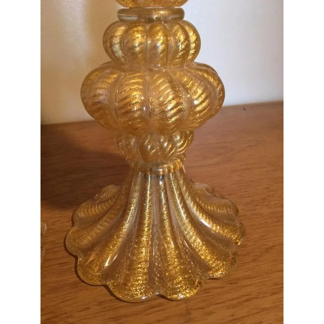 Gold Murano Lamps by Barovier - a Pair For Sale - Image 12 of 13