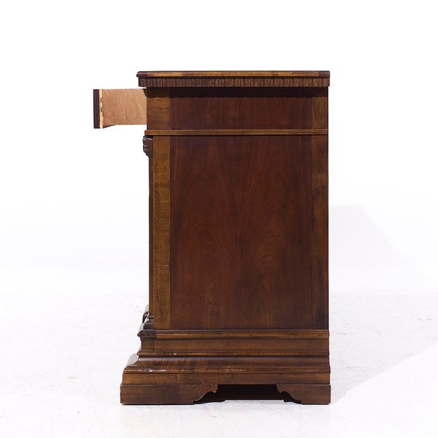 Late 20th Century Baker Louis XVI Style Walnut and Brass Buffet For Sale - Image 5 of 9