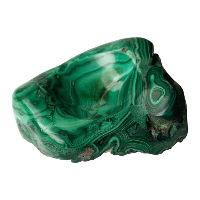 Malachite Natural Specimen Vide Poche Stone Paperweight For Sale - Image 12 of 12