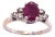 14 Karat White Gold Ruby Solitaire Ring With Diamond Accents For Sale