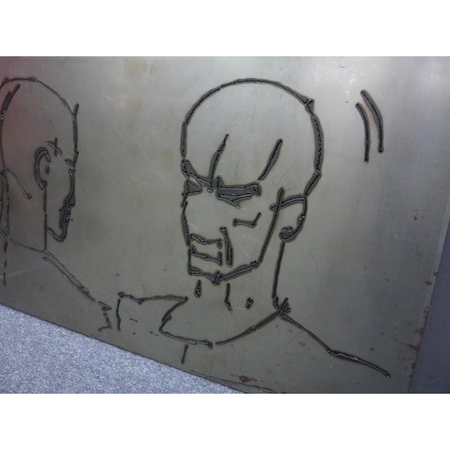 Postmodern Brutalist Handmade Metal Wall Art by Gui Gui, 1993s For Sale - Image 3 of 15