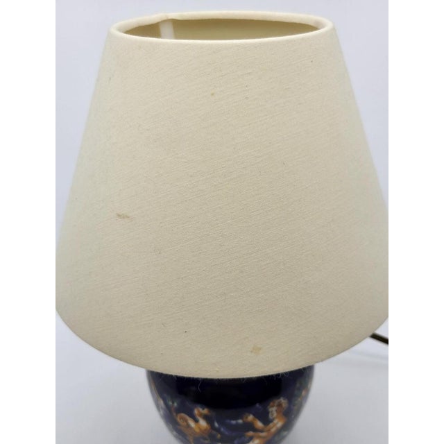 Blue Lamp with Blue Italian Renaissance Decor from Gien For Sale - Image 8 of 13