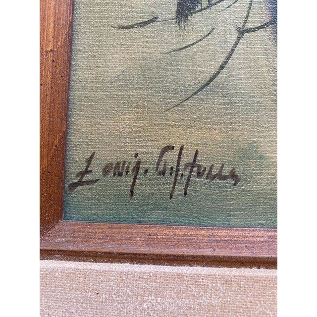 Art Deco Vintage Floral, Oil on Canvas Est 1960s. For Sale - Image 3 of 7