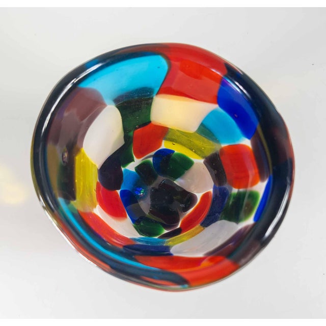 Mid-Century Modern Italian Murano Glass Colorful Patchwork Vase For Sale In New York - Image 6 of 11