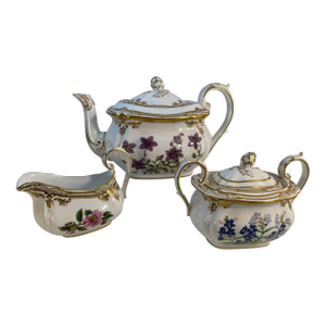 Vintage Stafford Flowers Fine Bone China, 3 Piece Tea Set by Spode, England