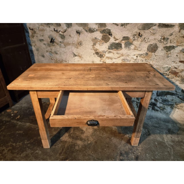 Brown Vintage French Oak Workbench or Kitchen Island, 1930s For Sale - Image 8 of 18
