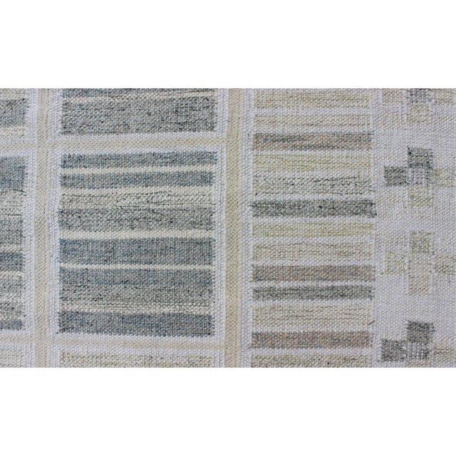 Gray Neutral Modern Scandinavian Flat-Weave Rug by Keivan Woven Arts 9'4 X 11'9 For Sale - Image 8 of 11