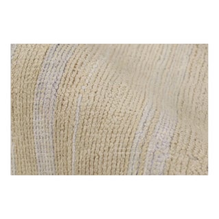 Rug & Kilim’s Modern Textural Rug in Creamy Beige and Light Blue Stripes For Sale