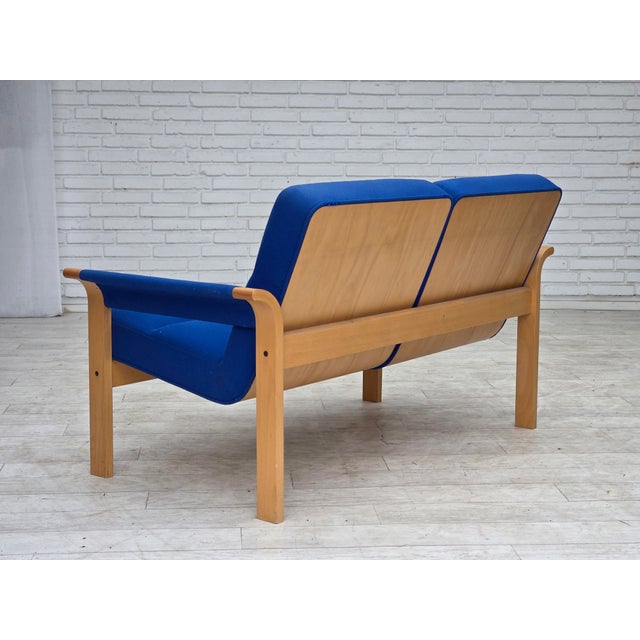 Wood Danish Two-Seater Sofa with Wool Upholstery by Magnus Olesen, 1970s For Sale - Image 7 of 18