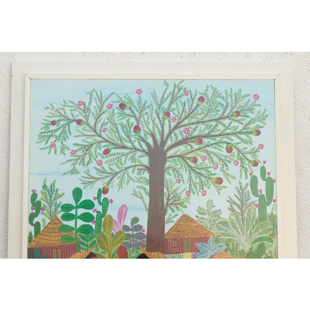 1970s Original Manuel Lepe Mexican Native Art Painting For Sale - Image 5 of 12