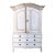 19th Century Swedish Rococo White Antique Buffet Deux Corps For Sale