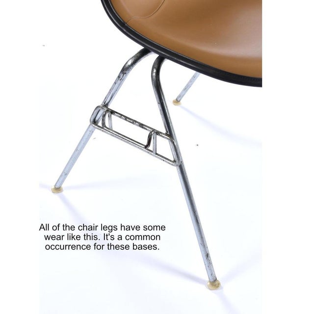 Stacking Shell Chairs with Brown Naugahyde Pads by Herman Miller for Eames, Set of 6 For Sale - Image 12 of 18