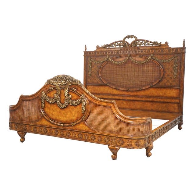Maitland Smith King Size French Style Cane Bed For Sale