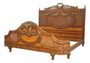 Maitland Smith King Size French Style Cane Bed