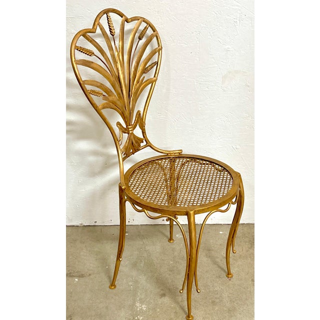 Pair of Italian Hollywood Regency Wheat Sheaf Chairs, by S. Salvadori For Sale - Image 9 of 9