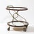 Mid-Century Modernist Two-Tier Walnut, Polished Brass & Glass Serving Cart For Sale - Image 10 of 12