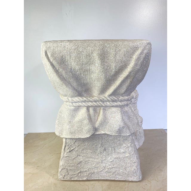 Late 20th Century Late 20th Century John Dickinson Style Plaster Faux Bois Draped Rope and Tassel Side Table For Sale - Image 5 of 11