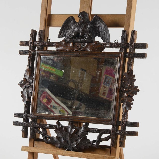 Mirror in carved wood with eagle and oak leaves italy 20th century measures 48 x 4 x h 51 category mirror antique style...