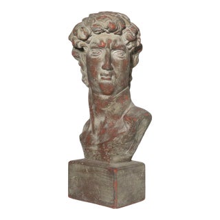 Mid Century Plaster Life-Size Bust of David Sculpture For Sale