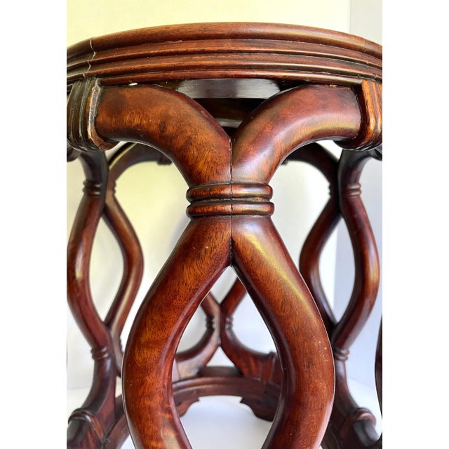 Mid 20th Century Chinese Asian Hardwood Carved Drum Stool For Sale - Image 9 of 11