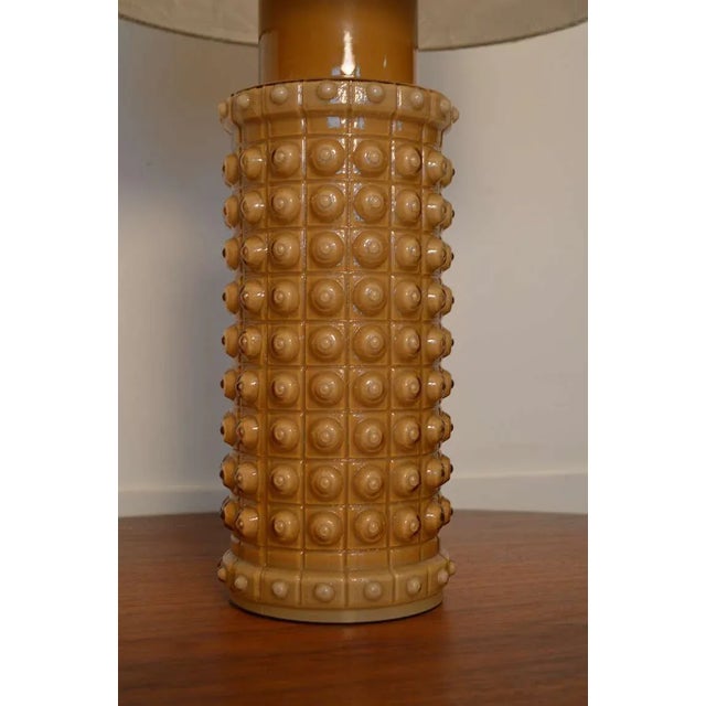 Luxus Mid Century Swedish Caramel Glass Table Lamp by Luxus For Sale - Image 4 of 7