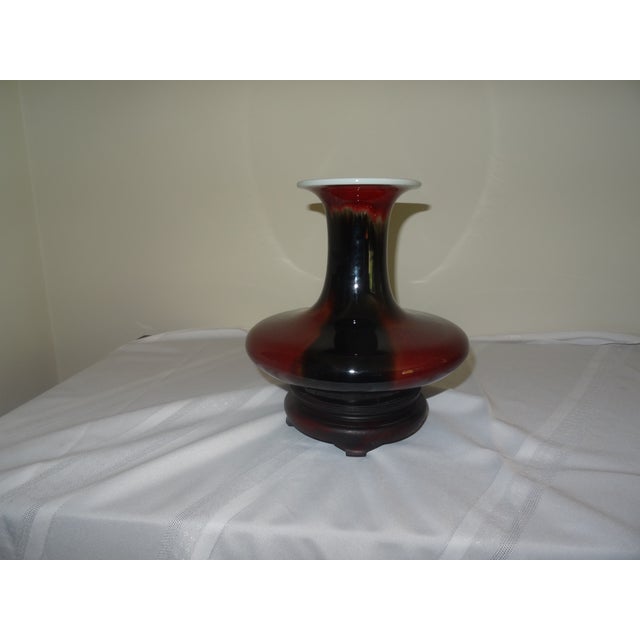 Mid 20th Century Sang De Bouf and Mirror Black Flambe Vase For Sale - Image 5 of 7