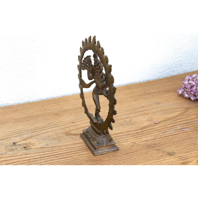 Indian Cosmic Circle of Fire Patinated Nataraja For Sale - Image 3 of 11