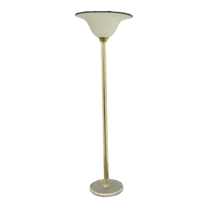 Mid 20th Century Vintage Mid Century Hollywood Regency Lucite Brass Glass Torchiere Floor Lamp