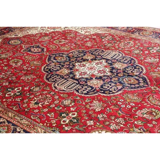 Textile Middle Eastern Hand-Knotted Tabriz Rug For Sale - Image 7 of 11